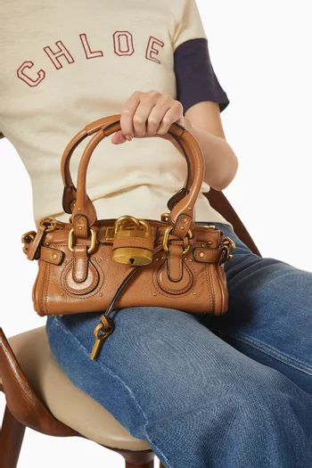 Small Paddington Shoulder Bag in Grained Buffalo Leather