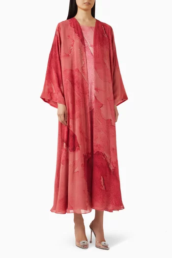 Printed Long-sleeve Abaya