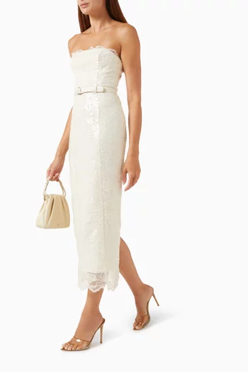 Vivian Belted Dress in Lace