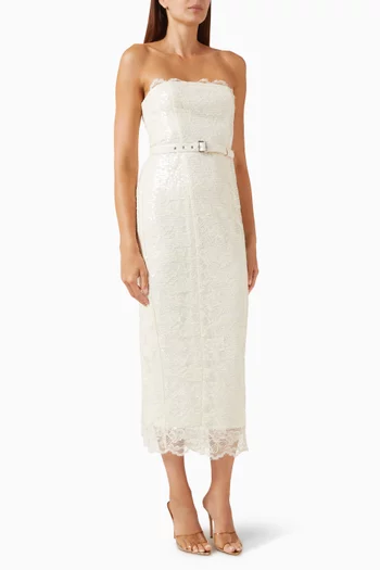 Vivian Belted Dress in Lace