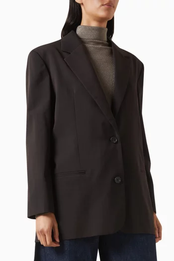 Single-breasted Blazer in Merino Wool Blend