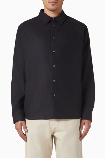 قميص صوف فلانيل بقصة فضفاضة