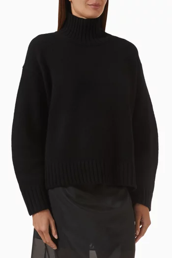 Funnel-neck Sweater in Cashmere