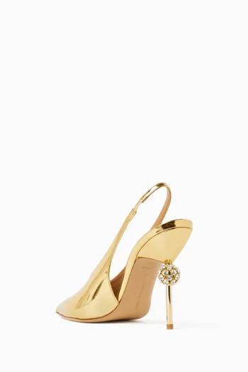 Lucia 105 Slingback Pumps in Mirror Leather