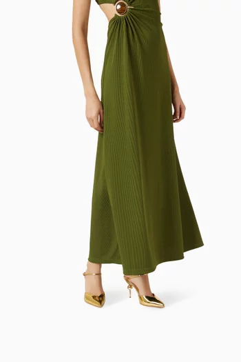 حذاء إيما مفتوح من الخلف بكعب 85‏ مم جلد لامع