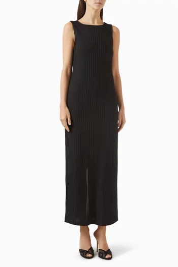 فستان ناتاليا بفتحة رقبة على شكل قارب مزيج فيسكوز