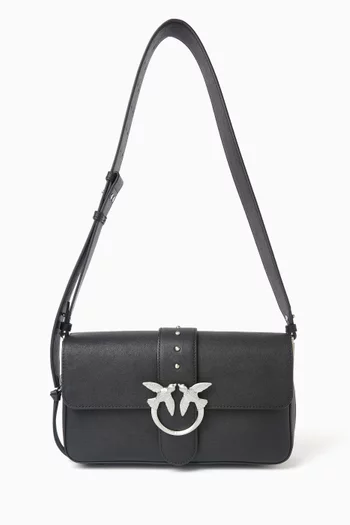 Medium Love One Slouchy Zip Bag in Leather