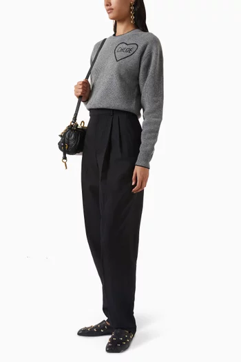 Crop Knit Sweater in Wool Blend