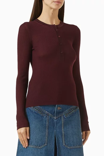 Henley Knit Shirt in Wool