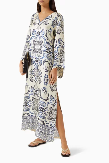 Bergamot Long Kaftan in Silk