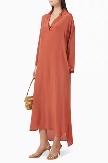 Camellia Long Kaftan in Viscose