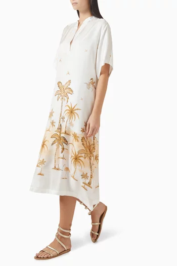 Anka Island Kaftan in Silk