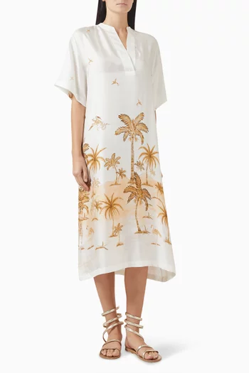 Anka Island Kaftan in Silk