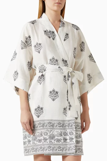 Magnolia Midi Kimono in Linen