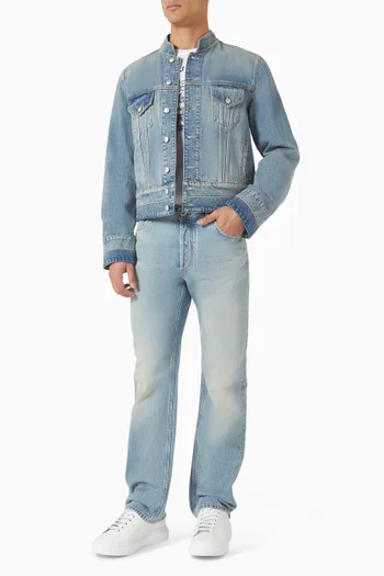 جاكيت بياقة عالية دينم