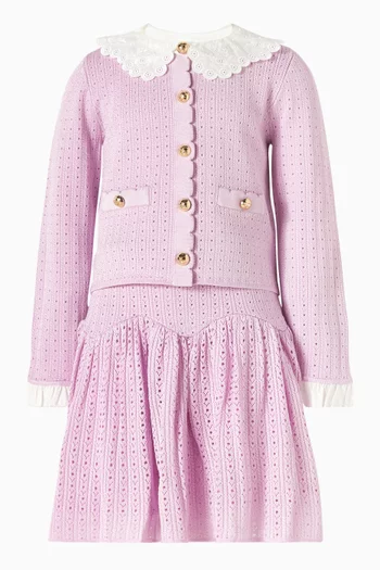 كارديغان بوينتيل منسوج مضلع 