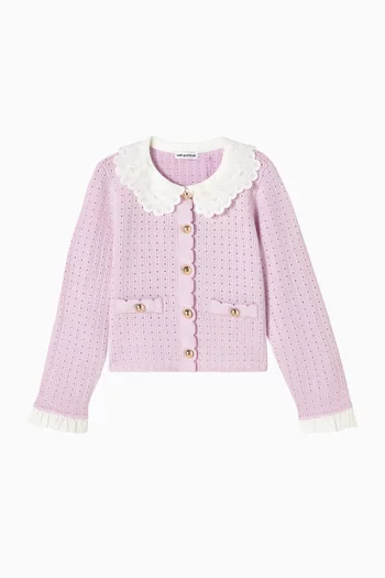 كارديغان بوينتيل منسوج مضلع 