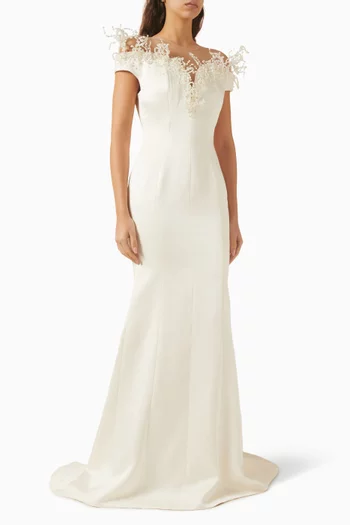 Mireille Embellished Gown in Taffeta