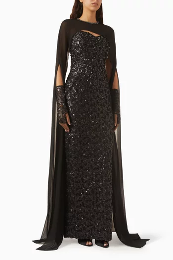 Annelise Sequin-embellished Gown in Lace