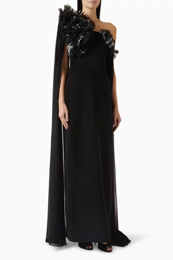 Calista Gown in Chiffon & Crepe