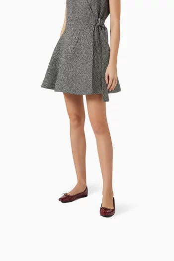 حذاء باليرينا سندريلون بكعب مسطح جلد لامع