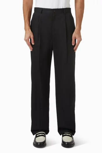 Reece Pleated Pants in Heavy Twill