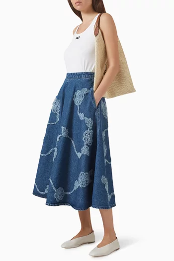 Flower Skirt in Denim