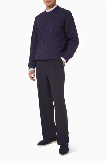 Gustav Squared Structure Sweater in Wool-blend