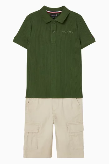 Textured Polo T-shirt