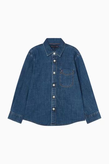 قميص بقصة فضفاضة دينم