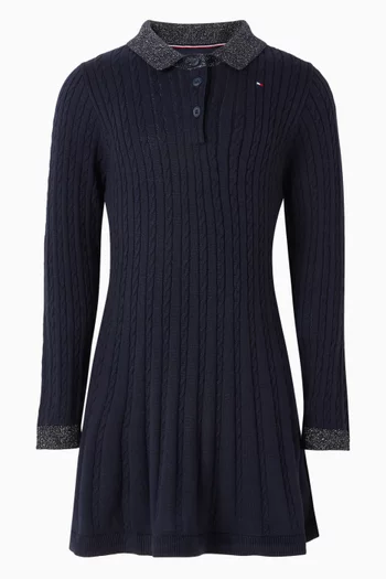 فستان بنمط سترة بغرزة الضفيرة