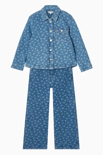 قميص بنقشة زهور دينم