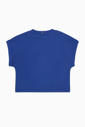 تي شيرت بطبعة شعار الماركة قطن