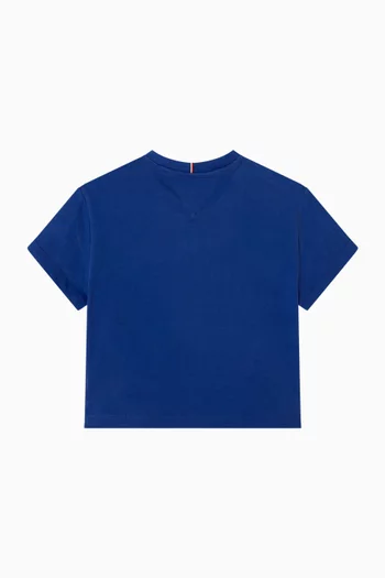 تي شيرت مطرز بشعار الماركة وقلب قطن