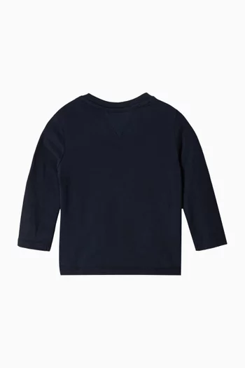 تي شيرت بطبعة شعار الماركة قطن