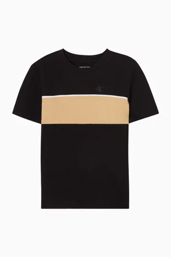 Colour-block T-shirt in Cotton