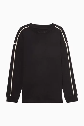 Piping Sweatshirt in Cotton-terry