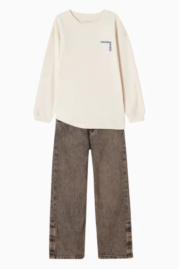 سويت شيرت بشعار الماركة قطن تيري