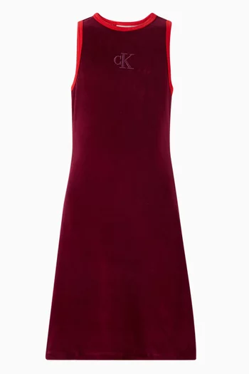 Sleeveless Monogram Dress in Velvet