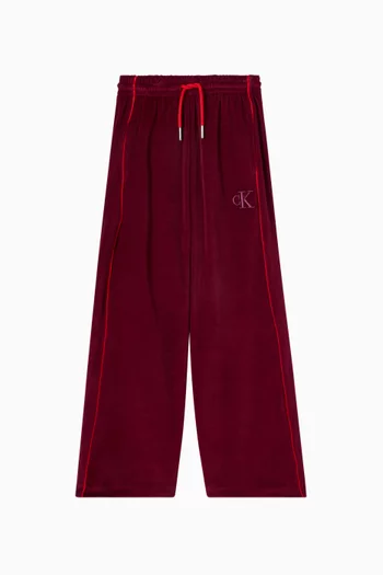 Wide-leg Sweatpants in Velvet