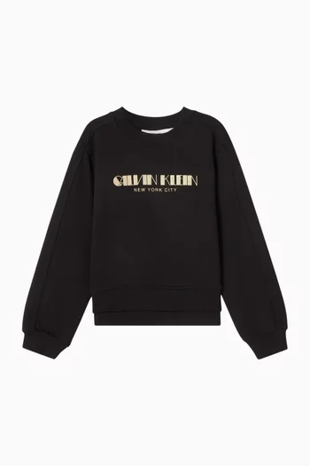 Glitter Logo Sweatshirt in Cotton