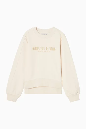 Glitter Logo Sweatshirt in Cotton