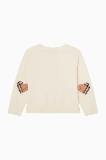 Ailsa Heart Check Cardigan in Wool-Cashemere