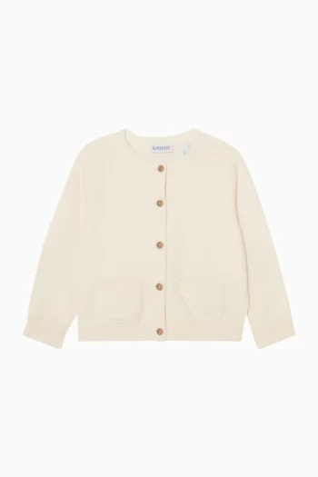 Ailsa Heart Check Cardigan in Wool-Cashemere