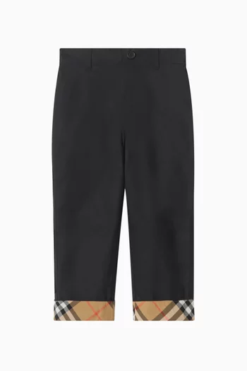 Sheldon Check Tape Pants in Cotton Twill