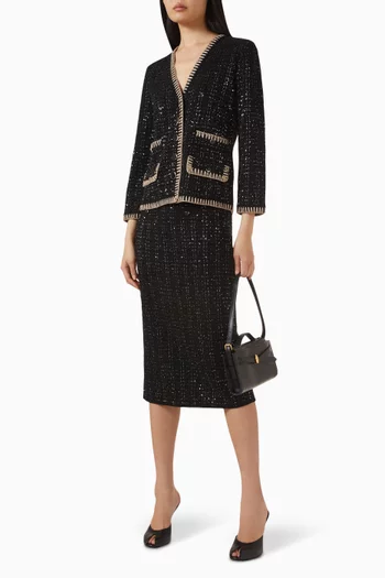 تنورة كوربن متوسطة الطول تويد