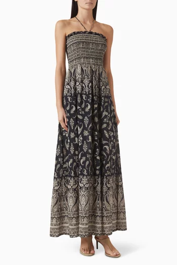 Ayanna Halter Maxi Dress in Cotton-blend