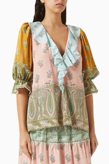 Lucent Ruffle Top in Silk