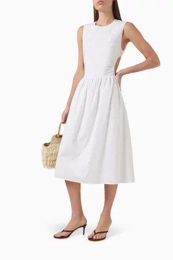 Sabine Midi Dress in Stretch Cotton-poplin