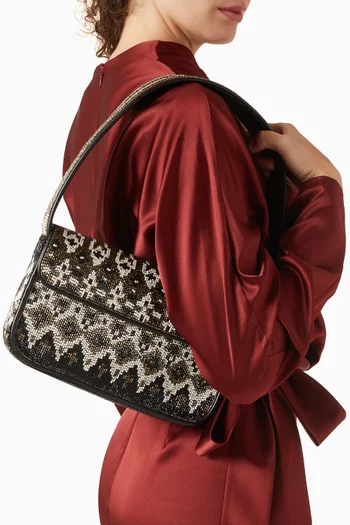 حقيبة كتف تومي زيرمات مطرزة بالخرز